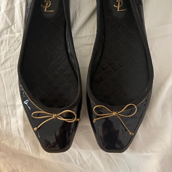YSL midnight blue (almost black) patent leather ballet style: Worn once indoors - Picture 1 of 5